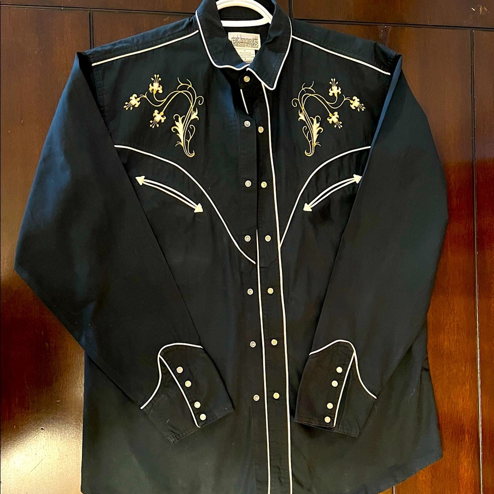 Mens black Western Shirt- Vintage